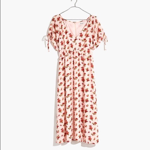 Madewell Tie Sleeve Ruffle Waist Midi Dress - Picture 6 of 6